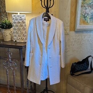 Johnston & Murphy White Teddy Jacket Cozy Chic Style
